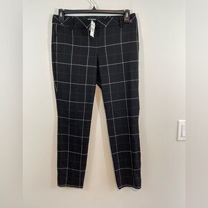 NEW Express Columnist Pants Womens 6 Black Windowpane Plaid Career Trouser